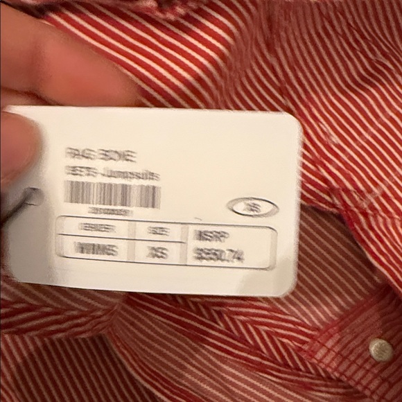 MEW NWT Rag & Bone Red Striped workwear Overalls size XS - Picture 7 of 9